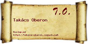 Takács Oberon névjegykártya